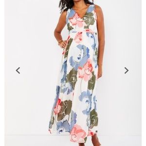 Floral Chiffon Maternity Maxi Dress